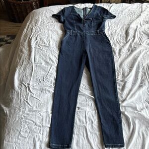 Casual Blue Denim Jumpsuit
